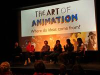 Animation Industry Panel on stage at the Poly, Falmouth