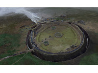 Reconstruction of ancient site at Caer Bran