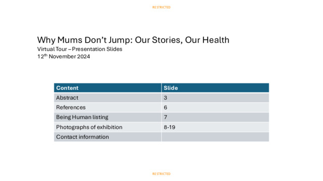 Presentation slides used for online event