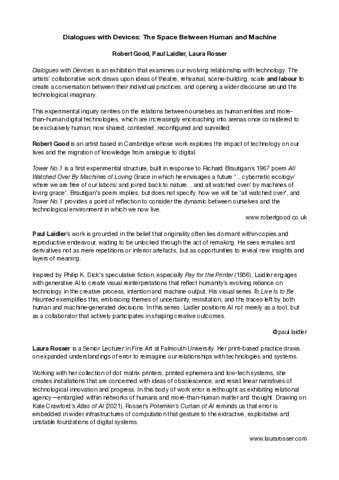 Exhibition leaflet from the exhibition