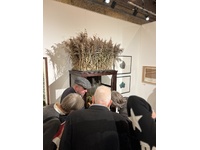 Artist Duncan Cameron talking with the work.